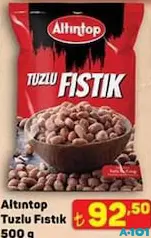 ALTINTOP TUZLU FISTIK 500 G fiyat ve kampanya bilgisi